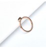 Hot Sale Geometry Thin Ring Shiny Rose Glod Stackable Ring For Women Round Black Titanium steel Ring