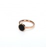 Hot Sale Geometry Thin Ring Shiny Rose Glod Stackable Ring For Women Round Black Titanium steel Ring