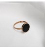 Hot Sale Geometry Thin Ring Shiny Rose Glod Stackable Ring For Women Round Black Titanium steel Ring