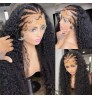 Wholesale 40 Inch Brazilian Glueless Hd Transparent Lace Front Deep Wave Human Hair 360 Full Lace Braided Wig For Black Women