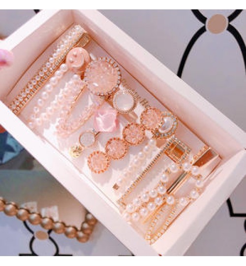 Korean Style Boxed Hairgrips Hair Accessories Set Fashion Hairpin Cute Side Clip Girl Hair Clips Set