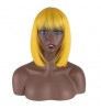 High Temperature Straight Synthetic Wigs With Bangs Short Bob Wig Heat Resistant Hairstyle Ombre Cosplay Wigs For Women