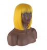 High Temperature Straight Synthetic Wigs With Bangs Short Bob Wig Heat Resistant Hairstyle Ombre Cosplay Wigs For Women