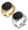 2022 European Enamel Men Signet Ring 18k Gold Plated Stainless Steel Chic Men Ring