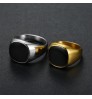 2022 European Enamel Men Signet Ring 18k Gold Plated Stainless Steel Chic Men Ring