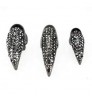 CAT WOMEN Punk Rock Full Rhinestone Crystal Long Large Cat Claw Nail Ring Sharp Paw Talon Finger Rings 3 Sizes Black Gold Color