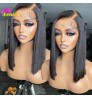 180% Bleached Knots HD Lace Frontal Wig,13x4 Short Wig Brazilian Human Hair Wig,100% Bob Wig Human Hair Lace Front Brazilian