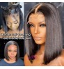 180% Bleached Knots HD Lace Frontal Wig,13x4 Short Wig Brazilian Human Hair Wig,100% Bob Wig Human Hair Lace Front Brazilian