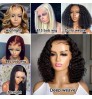 180% Bleached Knots HD Lace Frontal Wig,13x4 Short Wig Brazilian Human Hair Wig,100% Bob Wig Human Hair Lace Front Brazilian