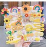 Korea Custom Cute Flower Butterfly Designer Baby Resin Hair Clips Set Kids Hair Clip Accessories