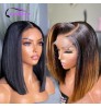 HD lace frontal wig for black women,wholesale bone straight peruvian double drawn bob wigs,cheap price short bob human hair wigs