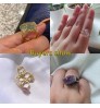 Fashion Wire Wrap Natural Rock Mineral Quartz Stone Women Rings Resizable Healing Amethysts Fluorite Purple Crystal Finger Ring