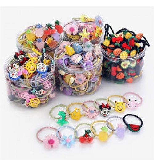 Wholesale luxury resin fruit series baby Elastic Rubber Band Girls Hair Ties kids accessories set