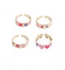 gold plated colorful enamel cute mushroom heart flower shape rings