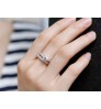 CC 925 Silver Rings For Women Simple Design Double Stackable Fashion Jewelry Bridal Sets Wedding Engagement Ring Accessory CC634