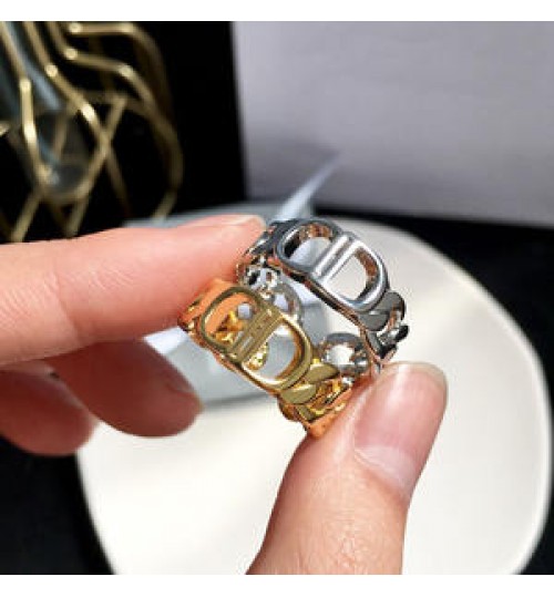 Famous branded inspired designer rings CD rings for women open free size ring gold plated jewelry