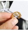 Famous branded inspired designer rings CD rings for women open free size ring gold plated jewelry