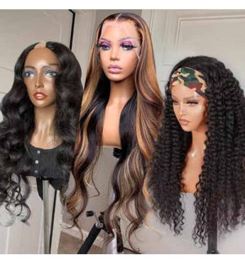 Wholesale 100% Virgin Peruvian Deep Curly Wave Hair HD Swiss Lace Front Wigs , 13x4 13x6 360 Full Lace Frontal Human Hair Wigs