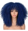 $5 sample Wigs Afro kinky curly ombre blonde wigs with bangs for black women 16 inches heat resistant synthetic wig