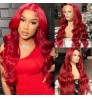 Wholesale Price Red Colored Body Wave Brazilian Human Hair Wigs Pre Plucked 13x6 Lace Front Wig For Women Remy Lace Front Wigs