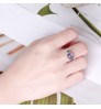 anillo plata Adjustable Goddess Witch Rings Silver Gemstone Moon Real Natural Tiger Eye Stone Ring for Women