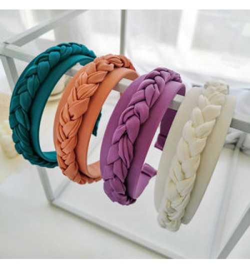 Fashion Luxury Colorful Twisted Fabric Hairband Women Girls Braided Headband Hair Accessories For Ladies