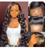 LWIGS Body Wave Glueless Swiss Lace Frontal Wigs Raw Indian Human Hair Lace Wigs Virgin Cuticle Aligned Body Wave Lace Front Wig