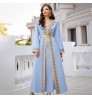 Skirt Solid Color Abaya Large Size Dress Short Sleeve Loose Long Skirt Summer Skirk Wholesale +belt