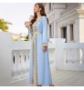 Skirt Solid Color Abaya Large Size Dress Short Sleeve Loose Long Skirt Summer Skirk Wholesale +belt