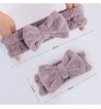 Hair Accessories Soft Carol Fleece Turban Bowknot Headwrpas Custom Makeup Bow Bath Headband for Women