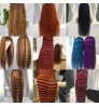 Factory Spot Wholesale Virgin Brazilian Transparent HD Full Lace Human Hair Wig Green Red Orange Brown Colored Lace Frontal Wigs