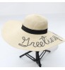 Wholesale Summer Ladies Beach Hat Customized Wide Embroidered Sun Hat Paper Floppy Straw Hat