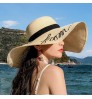 Wholesale Summer Ladies Beach Hat Customized Wide Embroidered Sun Hat Paper Floppy Straw Hat