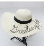 Wholesale Summer Ladies Beach Hat Customized Wide Embroidered Sun Hat Paper Floppy Straw Hat