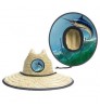 Custom patch logo oversized sombrero men surf beach hat women summer beach ladies dye brown natural grass lifeguard straw hat