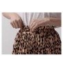 OEM Quality Women's Fashion Large Size Print Leopard Mid Length Pleated Elastic Waist Skirts Manufacturer