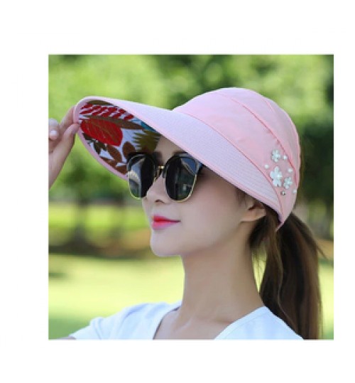 Golf Hat Golf Cap Lady Summer Travel Folding Korean Women Outdoor Hat Anti-ultraviolet Cotton Flower Girl Baseball sports Hat