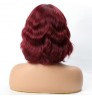 Short Wavy Wig with Bangs Red Synthetic Wigs For Women Natural Brown Mixed Black Hair Bob Wigs Heat Resistant Fiber