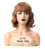 Short Wavy Wig with Bangs Red Synthetic Wigs For Women Natural Brown Mixed Black Hair Bob Wigs Heat Resistant Fiber