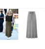 Loose casual fashion pleated lace slimming breathable cotton high waist long skirt women's skirt