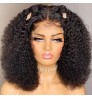 Afro Kinky Curly Raw Brazilian Virgin Human Hair Lace Frontal Closure Hd Transparent 360 Full Lace Front Natural Human Hair Wig