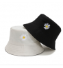 HF Small daisy double-sided fisherman hat outdoor ladies summer sunshade text pot hat fashion hat