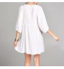 Blouses Women OEM 3/4 Sleeve White Blouses Midi Elegant Women Dress Cotton Floral Embroidery Tunic Blouses