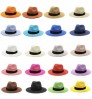 Factory wholesale straw sun fashion visor roll brim hats women wide brim straw panama hat fedora beach sun hat UPF50+