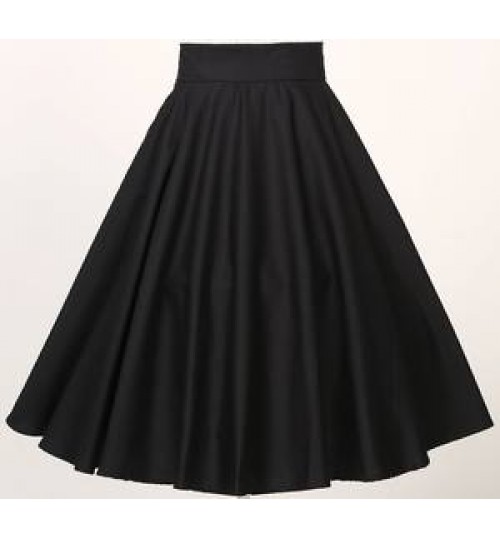 black midi full circle party club wear online UK vintage women's rockabilly skirts