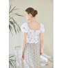 Woman Blouse French Woman Embroidery White Tops Ladies Summer Elegant Short Blouse