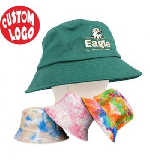 Custom Reversible Printed Bucket Hats Fashion Lady Solid Soft Warm Summer Hat Custom Embroidered Bucket Hat