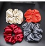 Fashion lovely silk hair scrunchies fabric hair accessories solid color rubber band satin hair scrunchies