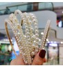 Factory Fashion Luxury Big Pearl Headband Women Bow Sunflower Hoops Girls Hair Accessories Fashion Jewelry