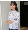 2022 summer Elegant Printed Shirt Chiffon Blouse Women's Tops Office Slim White Long Sleeve woman tops Shirts blusas de mujer